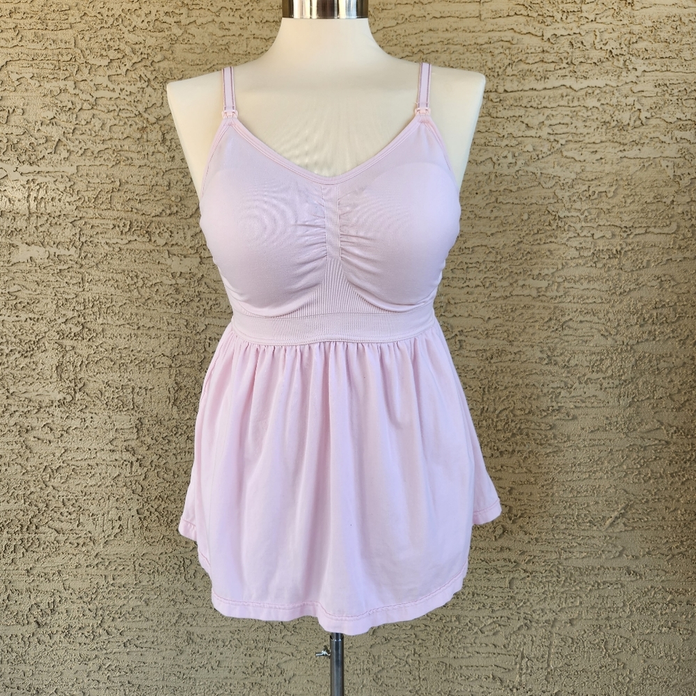 Motherhood maternity pink seamless nursing cami